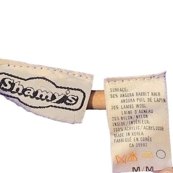 VINTAGE Shamy's SOFT purple angora rabbit hair wool long sleeve sweater 80s - Picture 8 of 8